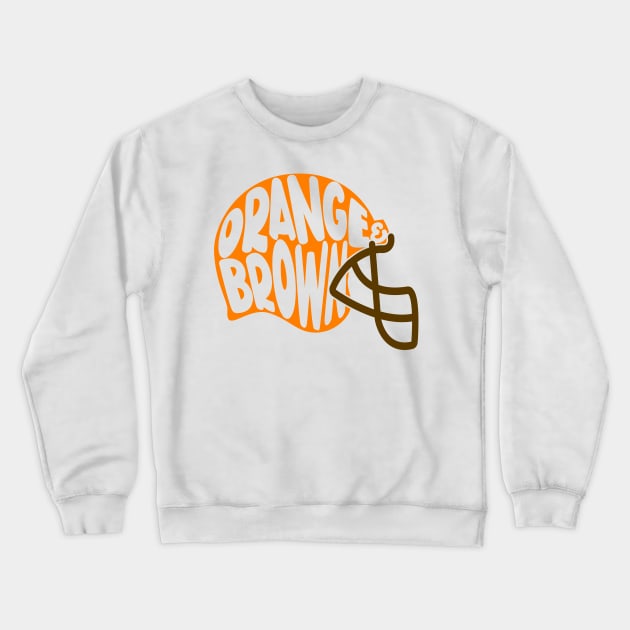 Orange And Brown Helmet Crewneck Sweatshirt by mbloomstine